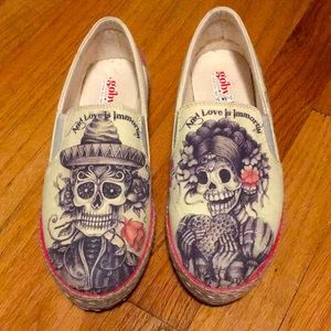 Goby Sugar Skull Muertos Halloween Platform Sneaker 37 Day of the Dead